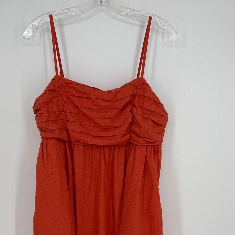 Free Assembly Orange Linen Blend Maxi dress size large with adjustable straps - Picture 2 of 7